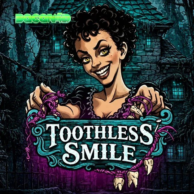 Tampilan antarmuka slot Toothless Smile dengan tema horor dental yang unik